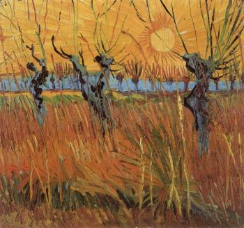 Vincent Van Gogh : Willows at Sunset